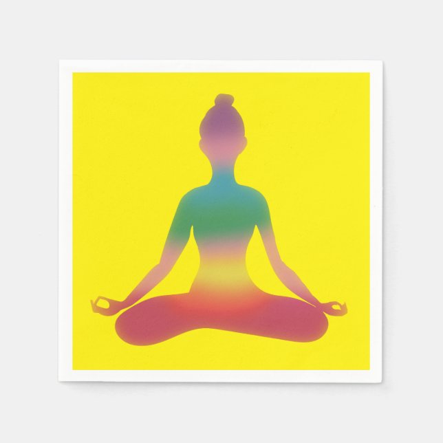 Serviette En Papier Art de yoga méditatif  (Devant)