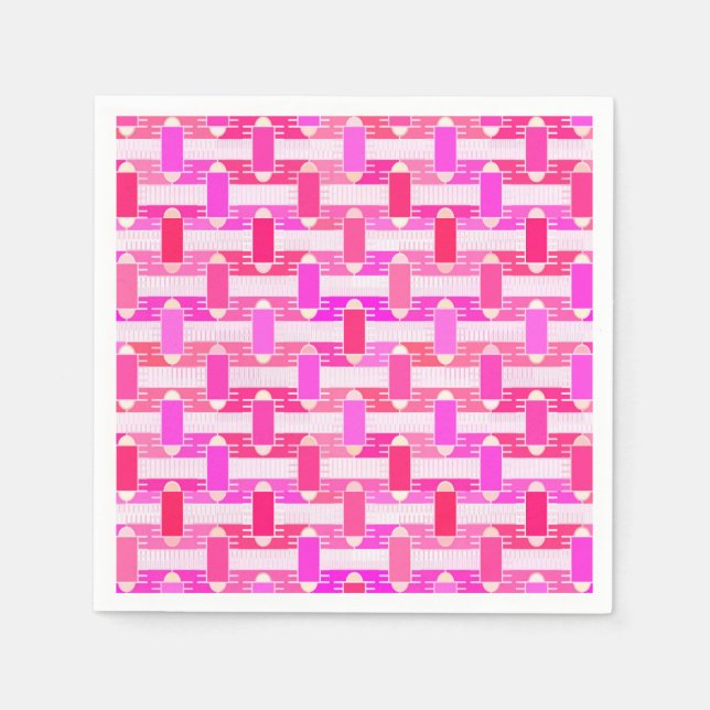 Serviette En Papier Art Déco chic industriel - rose, fuchsia, orchidée (Devant)