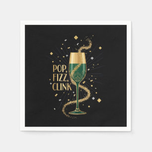Serviette En Papier Art Déco Élégant Pop Fizz Clink   Gatsby Rugissant