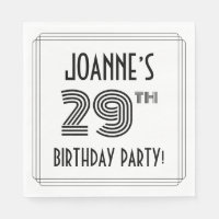 Art Déco Inspiré 29ème Anniversaire Fête, Nom pers