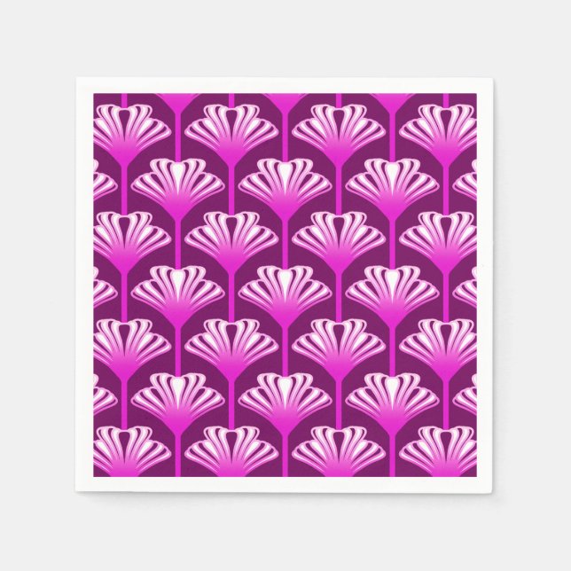 Serviette En Papier Art déco Lily, Améthyste violet et orchidée (Devant)
