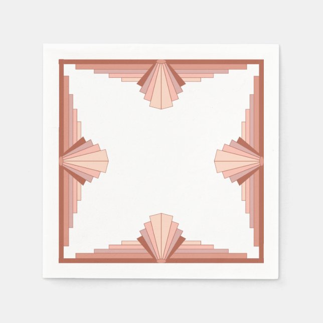 Serviette En Papier Art déco or rose complet11b (Devant)