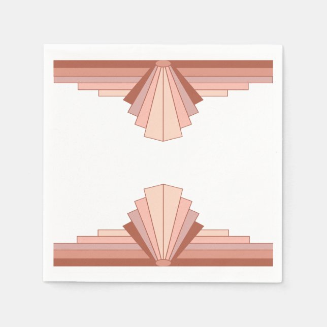 Serviette En Papier Art déco or rose complet11c (Devant)