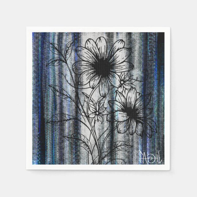 Serviette En Papier Art des fleurs de finition (Devant)