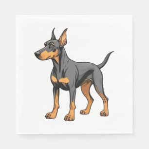 Serviette En Papier Art Doberman d'oreille naturelle Imprimer T-shirt