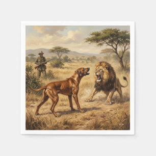 Serviette En Papier Art du chien de Rhodes à crête dorsale Lion