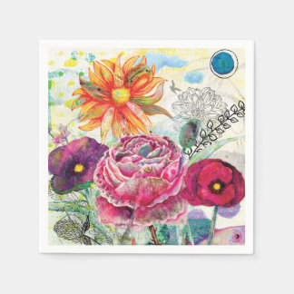 Serviette En Papier Art du collage multimédia fantaisiste