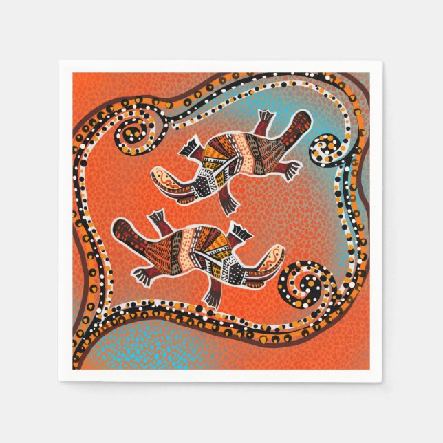 SERVIETTE EN PAPIER ART DU PLATYPUS (Devant)