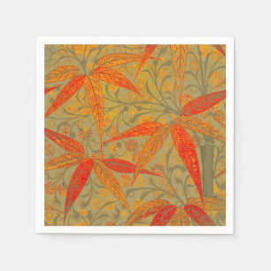 Serviette En Papier Art en bambou terrestre Vintage Imprimer orange