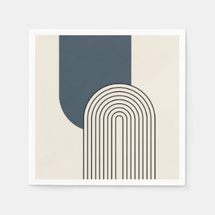 Serviette En Papier Art en ligne du milieu du siècle avec arche bleu f