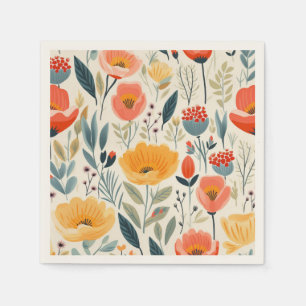 Serviette En Papier Art Fleur Coloré