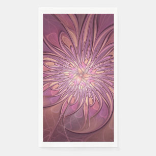 Serviette En Papier Art floral fractal moderne abstrait Couleurs de ba