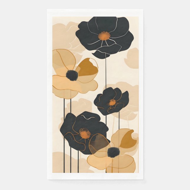 Serviette En Papier Art Floral Moderne Impression (Devant)
