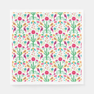 Serviette En Papier Art floral traditionnel mexicain Couleurs vives