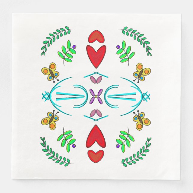 Serviette En Papier Art folklorique (Devant)