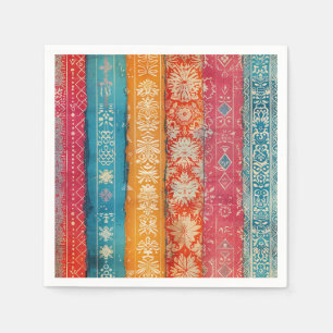 Serviette En Papier Art folklorique suédois Ethnique scandinave vintag