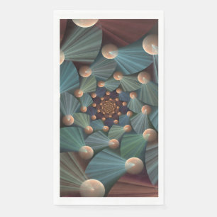 Serviette En Papier Art Fractal Abstrait Avec Profondeur Bleu Brown Ar