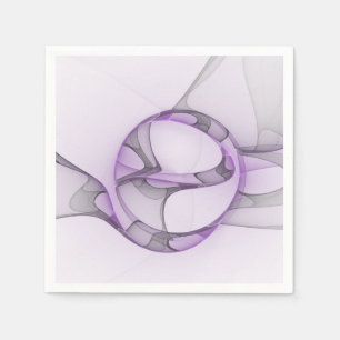 Serviette En Papier Art fractal abstrait moderne lavande gris