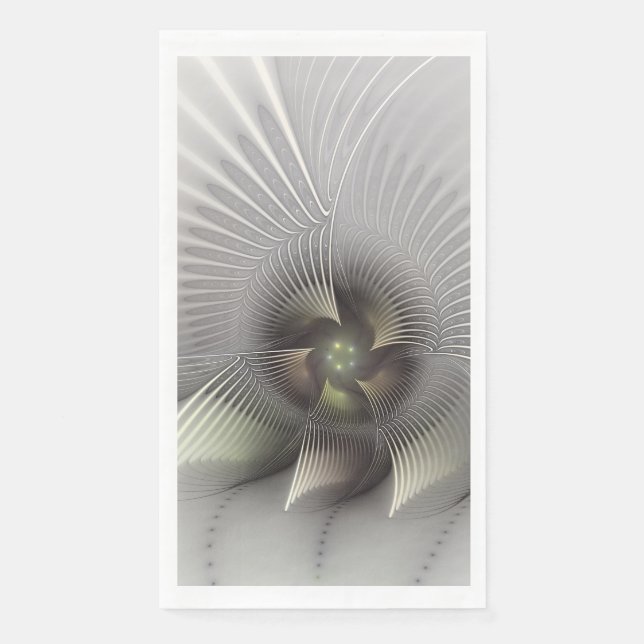 Serviette En Papier Art fractal de forme 3D abstraite moderne (Devant)