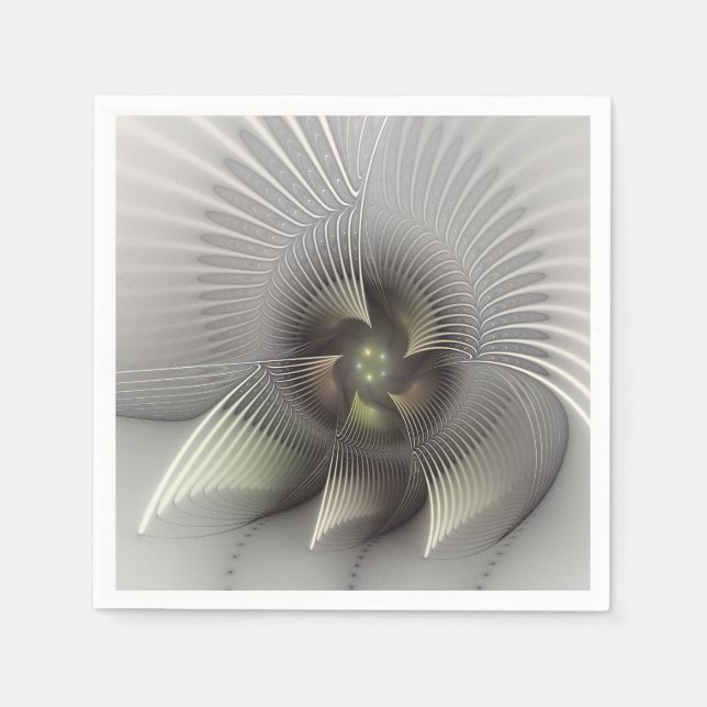 Serviette En Papier Art fractal forme 3D abstraite moderne (Devant)