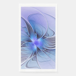 Serviette En Papier Art fractal moderne abstrait bleu lavande