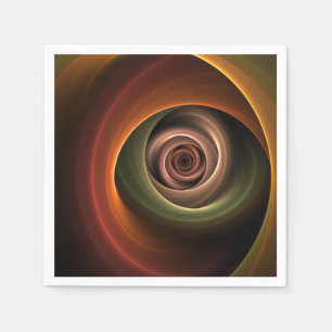 Serviette En Papier Art fractal moderne abstrait en spirale 3D couleur