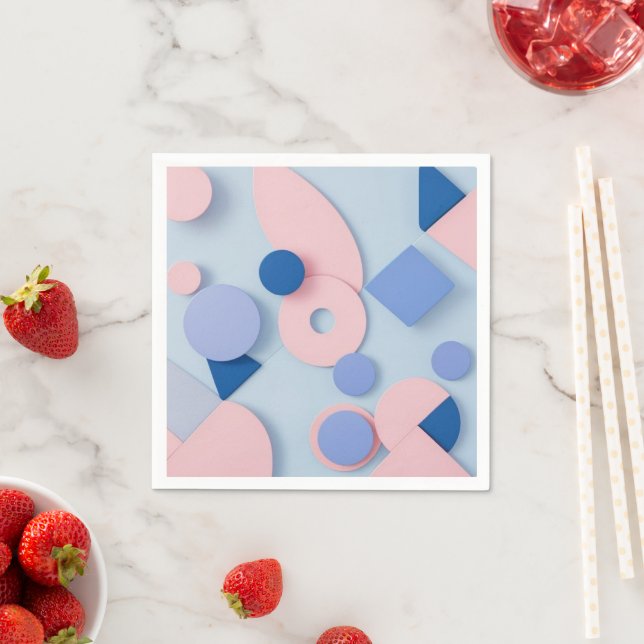Serviette En Papier Art géométrique coloré tendance Napkin (En situation)
