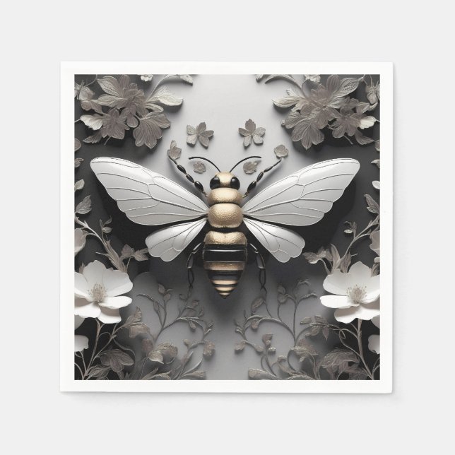 Serviette En Papier Art géométrique Golden Honeybee (Devant)