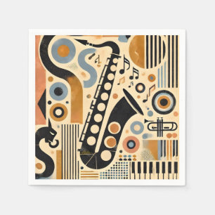 Serviette En Papier Art minimaliste de l'ère du jazz du milieu du sièc