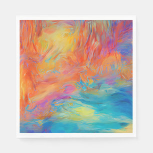 Serviette En Papier Art Moderne Abstrait Coloré Amusant