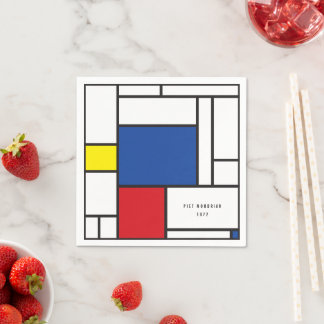 Serviette En Papier Art Moderne Géométrique Minimaliste De Stijl Mondr
