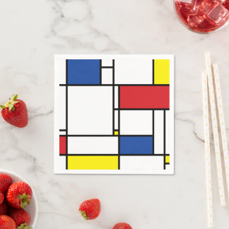 Serviette En Papier Art Moderne Géométrique Minimaliste De Stijl Mondr