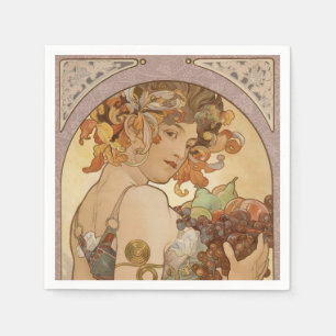 Serviette En Papier Art Nouveau Femme Mucha Belle