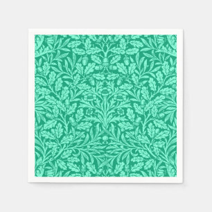 Serviette En Papier Art Nouveau Floral Damassé, Turquoise et Aqua