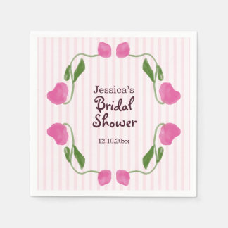 Serviette En Papier Art Nouveau Floral Rose Fête de Mariage