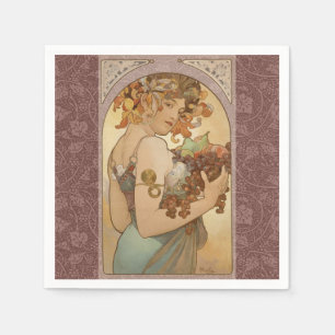 Serviette En Papier Art Nouveau Mucha Woman Imprimer