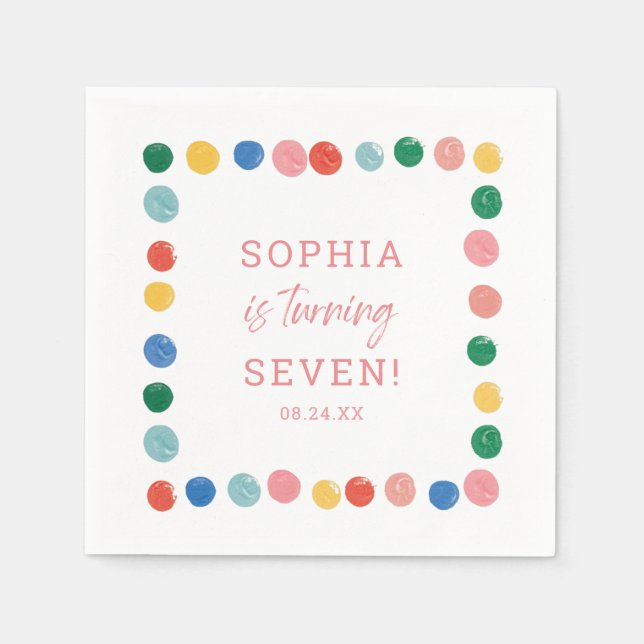 Serviette En Papier Art Painting Party Peinture fille Anniversaire (Devant)