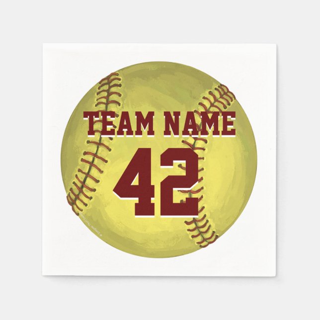 Serviette En Papier Art personnel du softball (Devant)