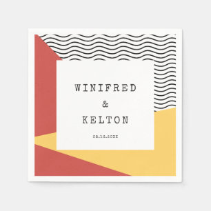 Serviette En Papier Art pop des années 80 mariage de style Memphis