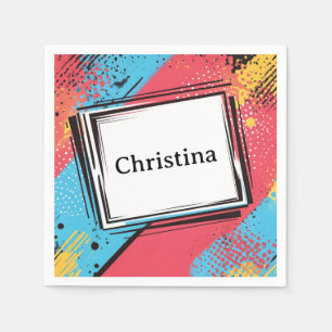 Serviette En Papier Art pop Nom personnalisé Conception : Art actif et