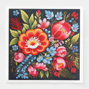Serviette En Papier Art populaire traditionnel ukrainien de Petrikivka