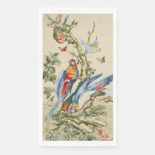 Serviette En Papier Art Tropical Antique de Perroquet et Papillon de G