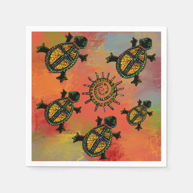 SERVIETTE EN PAPIER ART TURTLE SUD-OUEST     (Devant)