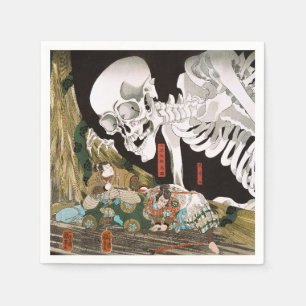 Serviette En Papier Art Ukiyo-e vintage de Kuniyoshi représentant un s