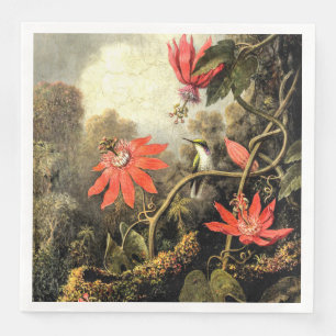 Serviette En Papier Art vintage du colibri et des passiflores