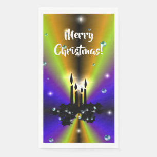 Serviette En Papier Artdeco de Noël sur Purple Yellow Rainbow Faver Ta
