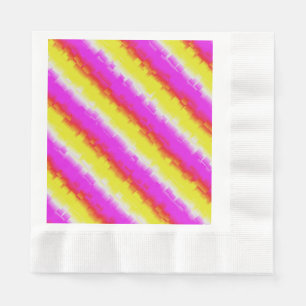 Serviette En Papier Artdeco rose Jaune Artdeco Arc-en-ciel rayures
