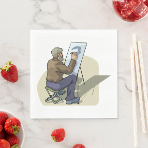 Serviette En Papier Artiste Au Travail