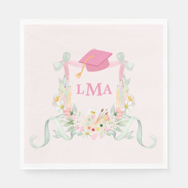 Serviette En Papier Artiste Monogramme Diplôme photo (Devant)