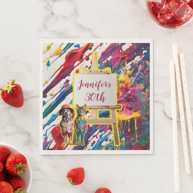 Serviette En Papier Artiste peintre des accessoires de la fête Sip et  (En situation)